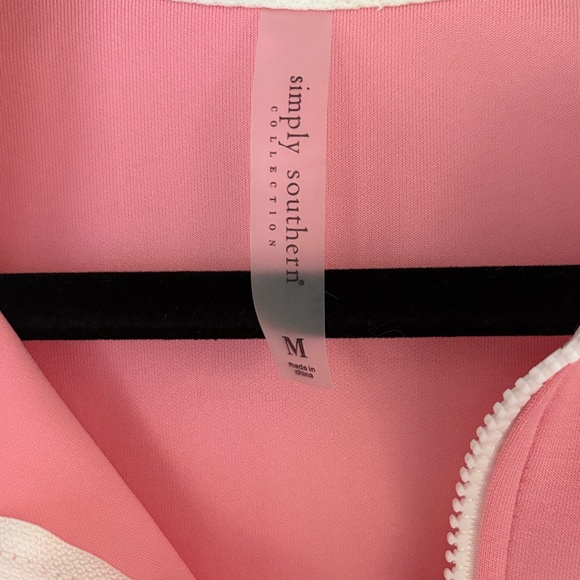 Simply Southern Pink and White Zip-Up Set - Picture 3 of 11